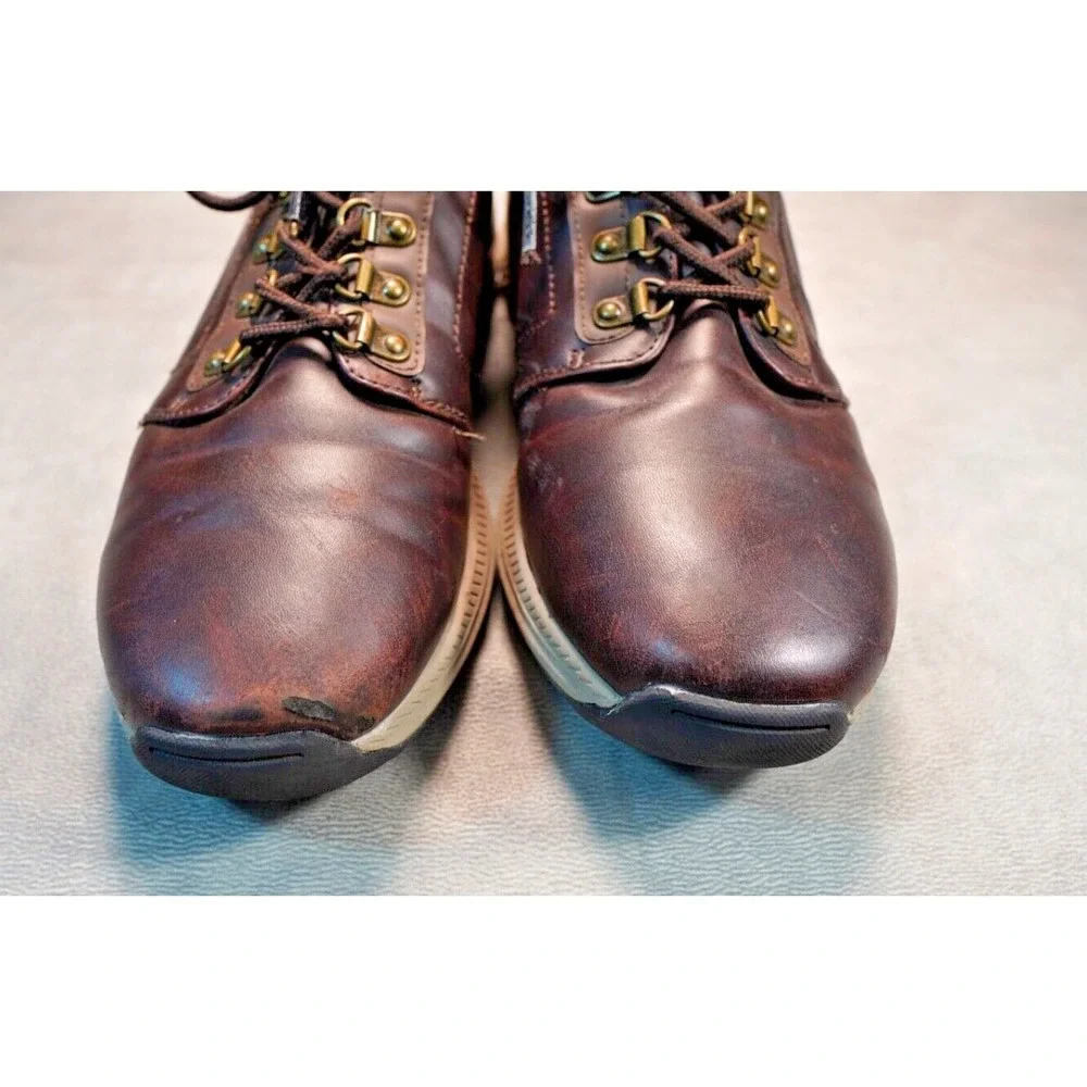 KHOMBU 1323899‎ NICK BROWN FAUX LEATHER HIKING ANKLE MENS 11M BOOTS